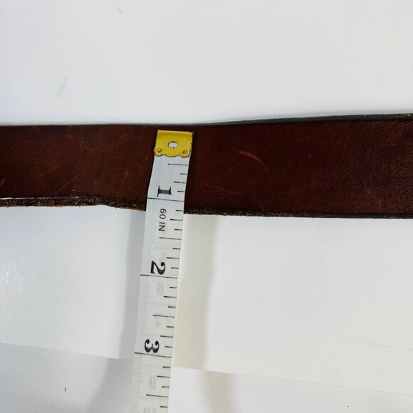 Roundtree Yorke Saddle Brown Leather Belt Sz 34 Classic Buckle Jean Casual Dress - Picture 12 of 14